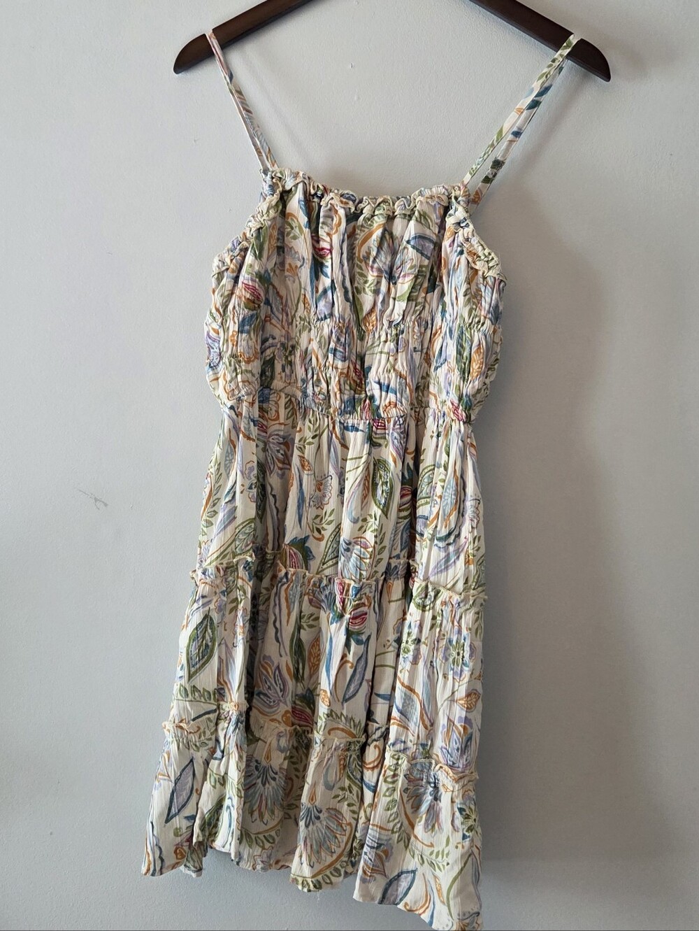 Angie Tiered Sun Dress Bohemian & Paisley Print Size L
